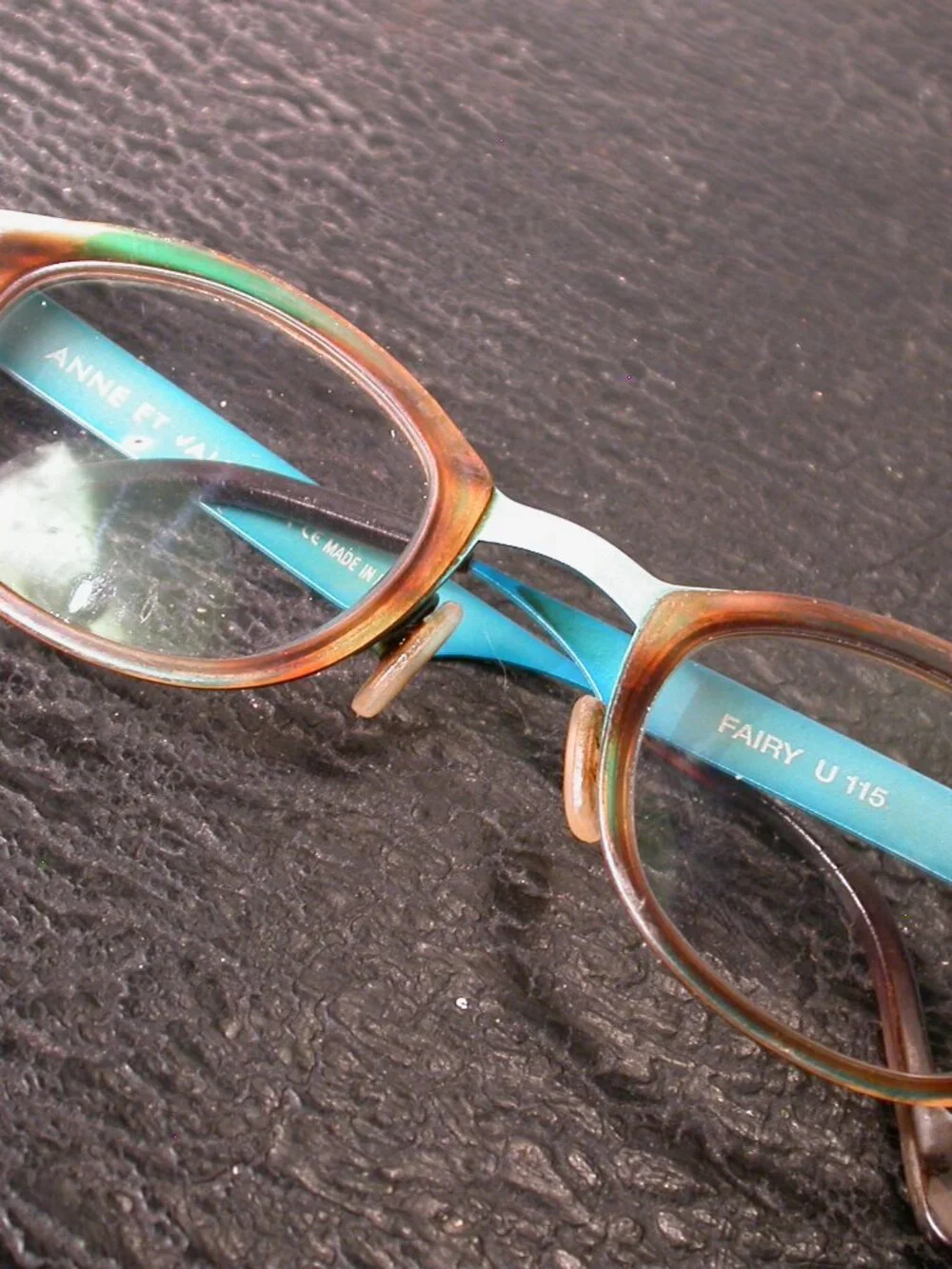 Authentic Anne et Valentin Fairy Blue and Tortoise Eyeglasses Made in France